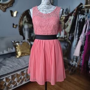 Forever 21 Barbiecore Coral Lace Mini Dress Small